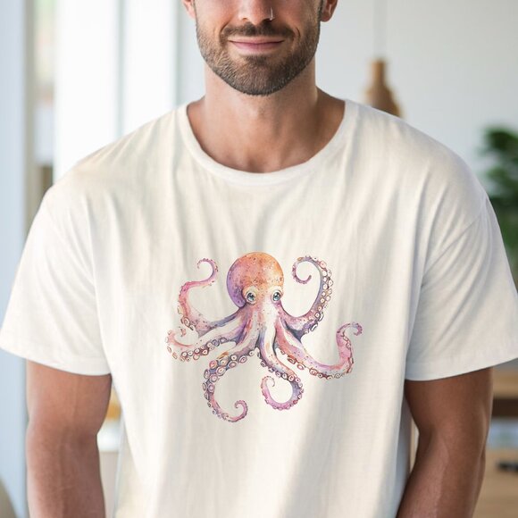 Octopus Graphic Cream T-Shirt - Picture 4 of 6